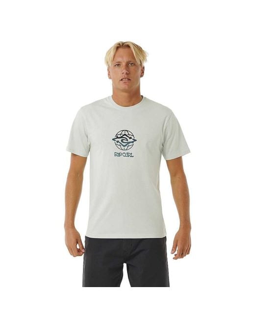 Rip Curl Gray Globe Short Sleeve T-shirt M White for men