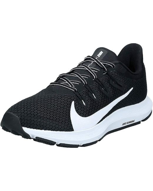 nike running quest 2 trainers in triple black