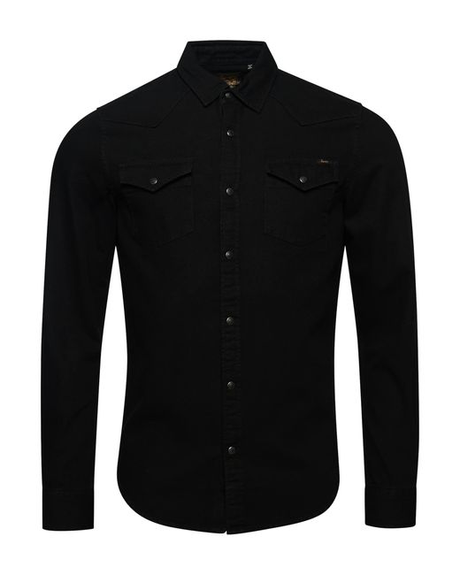 Superdry Vintage Washed Western Shirt Kapuzenpullover in Black für Herren