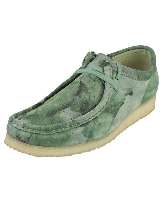 Clarks Originals Wallabee Mens Wallabee Shoes In Green Camouflage - 8 Uk for men