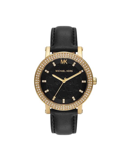 Orologio Analogico al Quarzo Donna con Cinturino in Pelle MK4896 di Michael Kors in Metallic