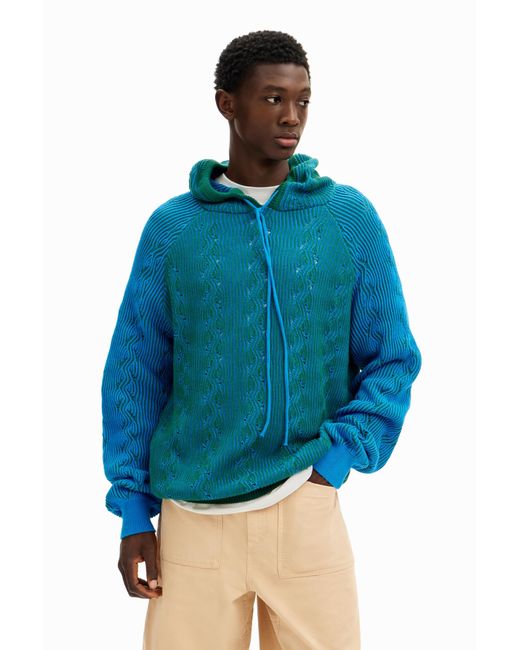 Maglione a iche Lunghe da Uomo Felpa di Desigual in Blue da Uomo