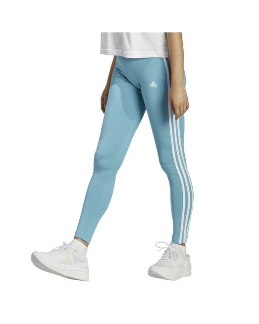 Adidas Blue Essentials 3-stripes Leggings