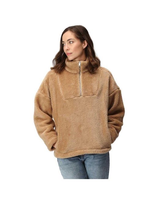 Regatta Brown S Zeeke Half Zip Sherpa Fleece Sweater