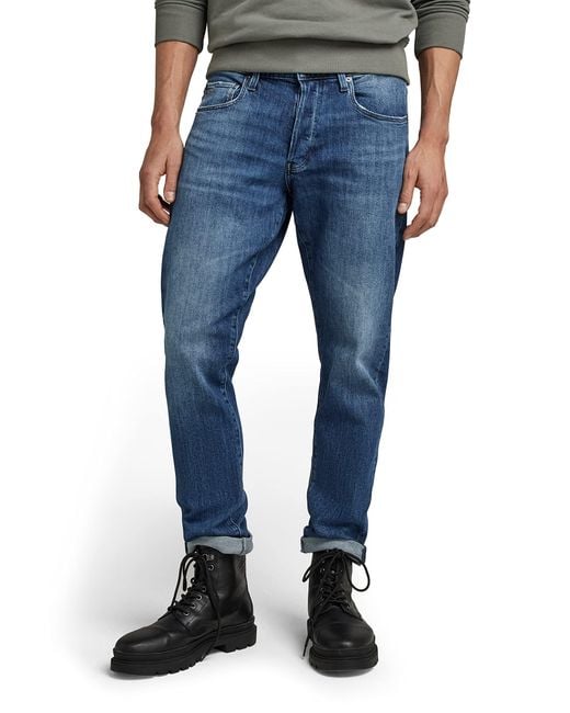 G-STAR 3301 Regular Tapered Jeans di G-Star in Blue da Uomo