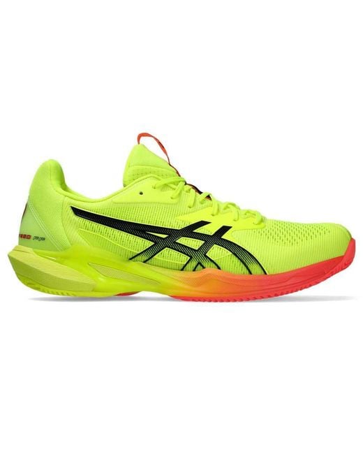 Asics Green Solution Speed Ff 3 Clay Paris Sneaker Safety Yellow Black for men