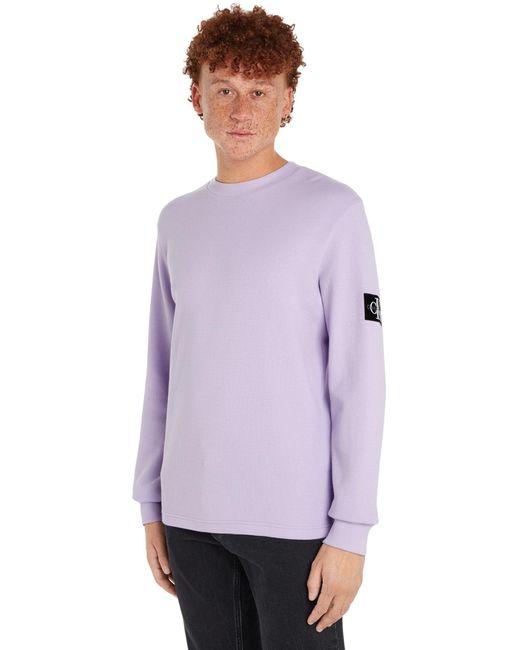 Calvin Klein Purple Waffle Ls Tee L/s T-shirt for men