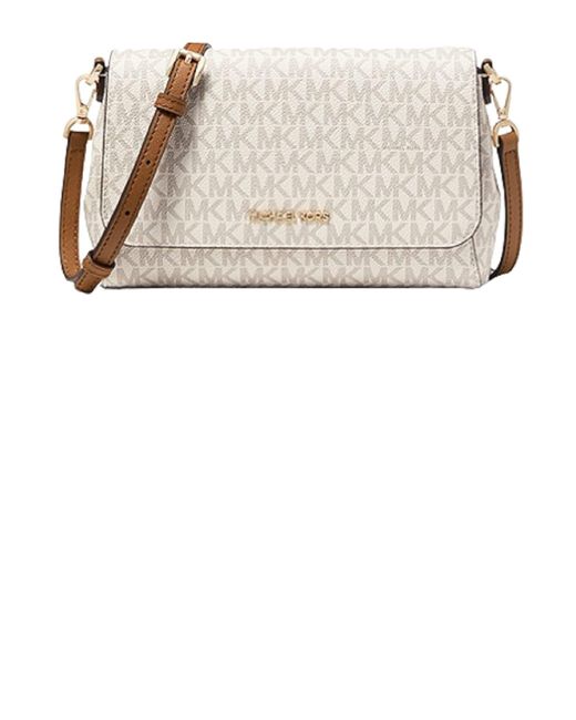 Michael Kors White Medium Logo Convertible Crossbody Bag