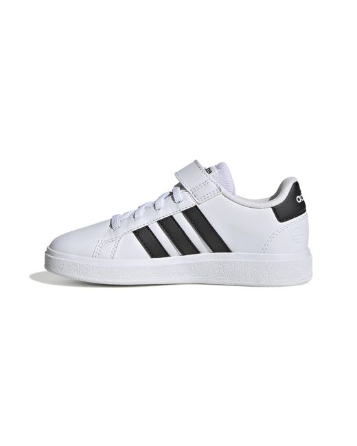 Adidas Grand Court Elastic Lace And Top Strap Sneaker -kind in het White