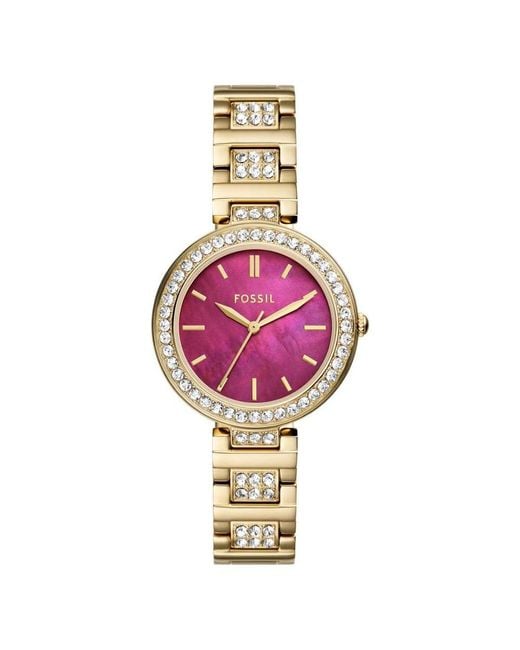 Fossil Pink Bq3943 Ladies Karli Watch