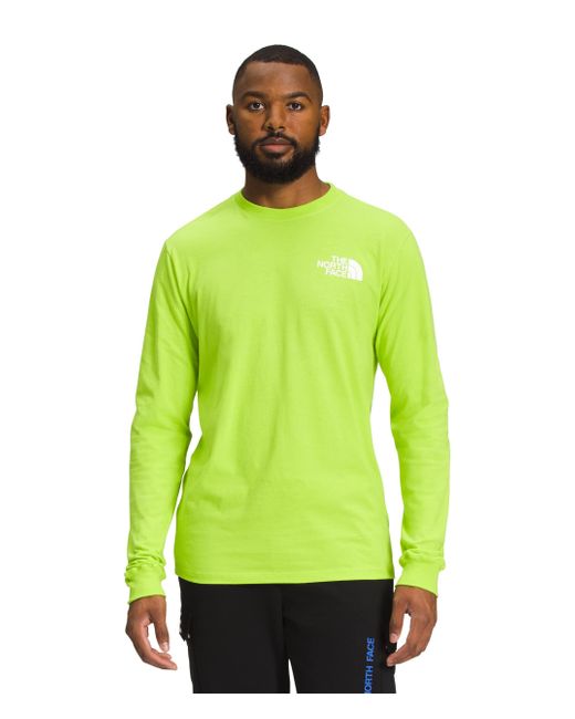 The North Face Green S' Long Sleeve Box Nse Tee for men