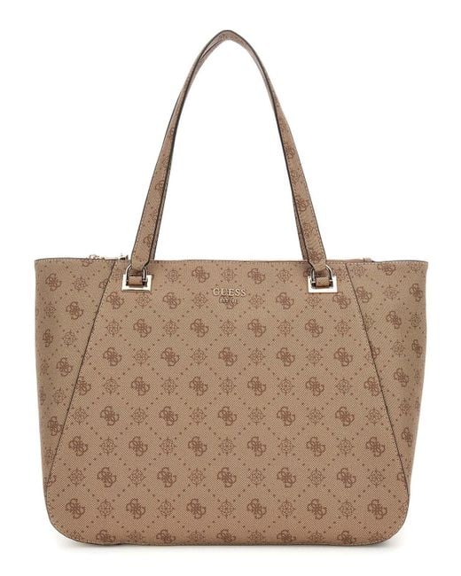 Sac shopper pour ordinateur portable Calebra Tote Bag Latte Logo marron clair Guess en coloris Brown