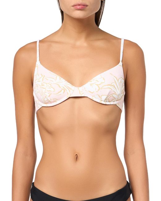 Billabong White Standard The Tropics Call Demi Underwire Skimpy Bikini Top