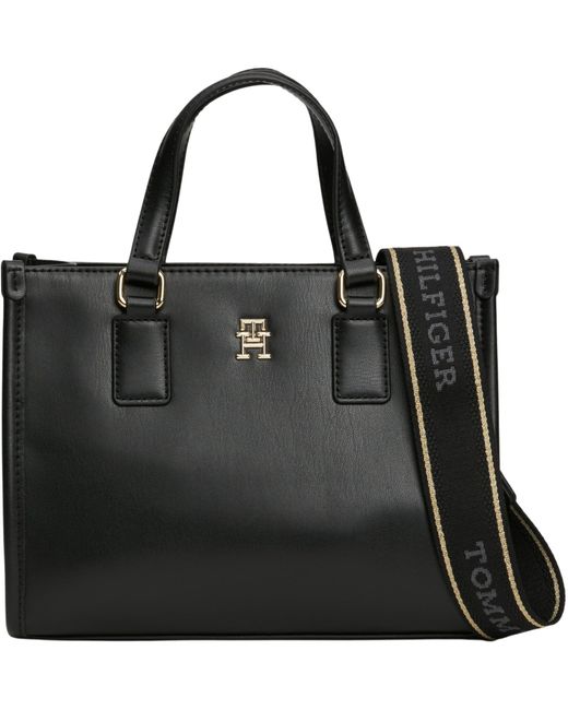 Tommy Hilfiger Black Th Monotype Mini Tote Aw0aw15977 Crossovers