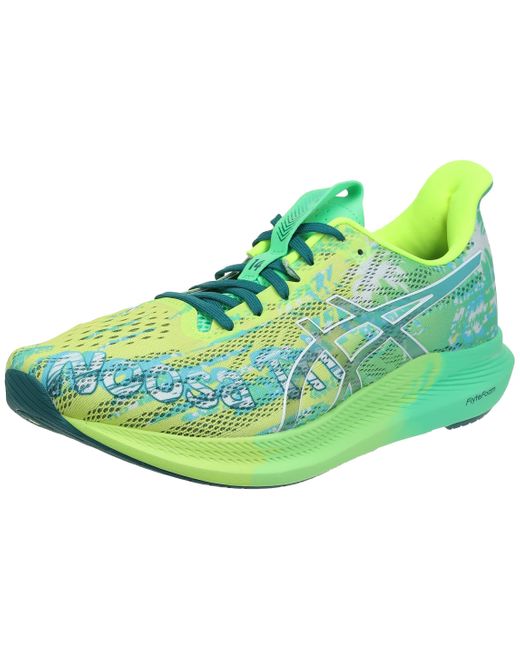Asics Gel Noosa Tri 14 Road Running Shoes For Black White in Green for ...