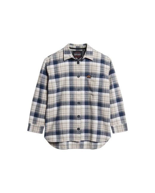 Superdry White Check Flannel Overshirt R3-shirt
