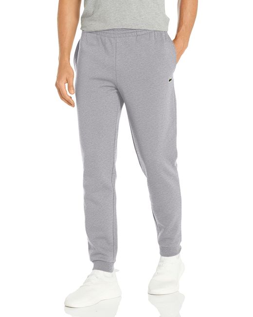 Lacoste Gray Mens Solid Fleece Jogger Sweatpants for men