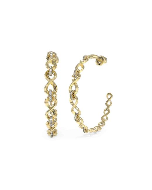 Guess White Ohrringe Creolen Infinity Goldfarben JUBE03266JWYGT