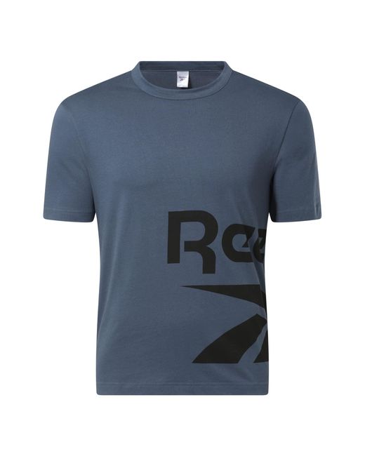 Reebok Blue 's Side Logo Vector Short Sleeve Tee T-shirt