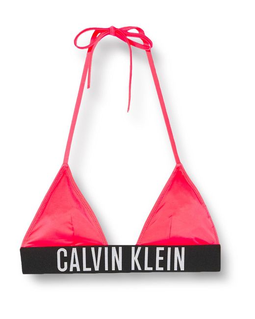 Calvin Klein Red Triangle Bikini Top Wireless