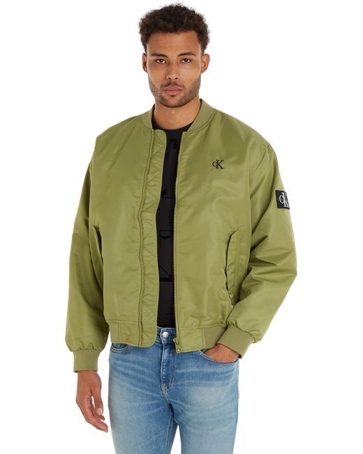 Calvin Klein Green Bomber Jacket J30j325110 Woven for men