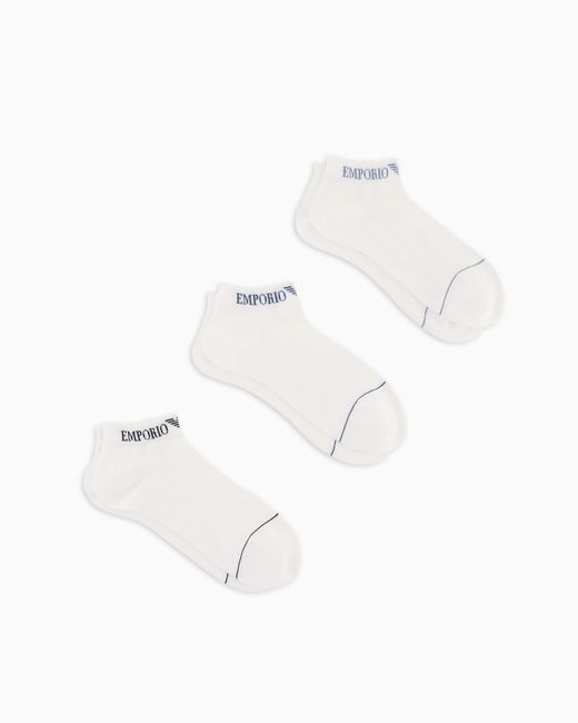 3-Pack Socks Inside Chaussettes Emporio Armani pour homme en coloris White