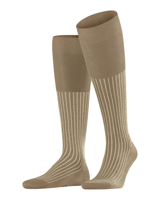 Falke Natural Oxford Stripe M Kh Cotton Long Patterned 1 Pair Knee-high Socks for men