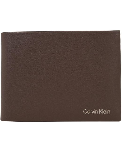Calvin Klein Brown Wallet Concise Trifold Small for men