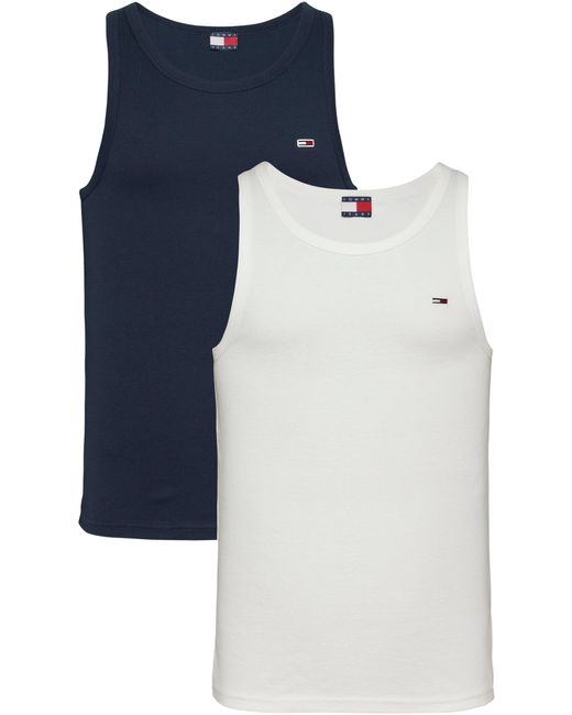 Tommy Hilfiger 2er Pack Tank Tops Rib mit Rundhalsausschnitt in Blue für Herren