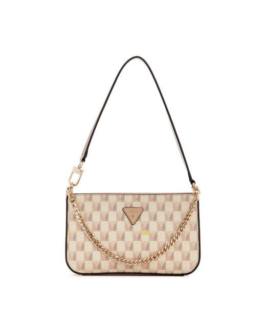 G Wave II Mini Top Zip Shoulder Bag Blush Logo di Guess in Pink