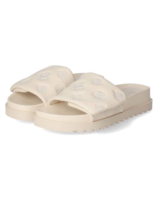 Ciabatte donna beige sintetico di Guess in Natural