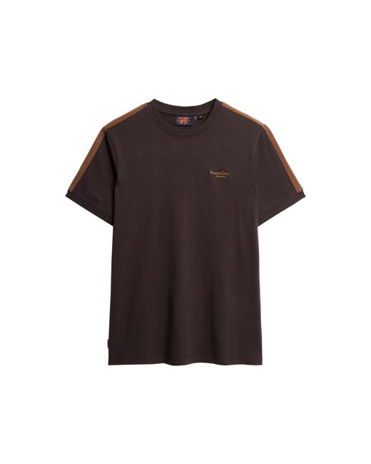 Superdry Essential Retro T-Shirt mit Logo Schokoladenbraun/Dackelrotbraun XL in Multicolor für Herren