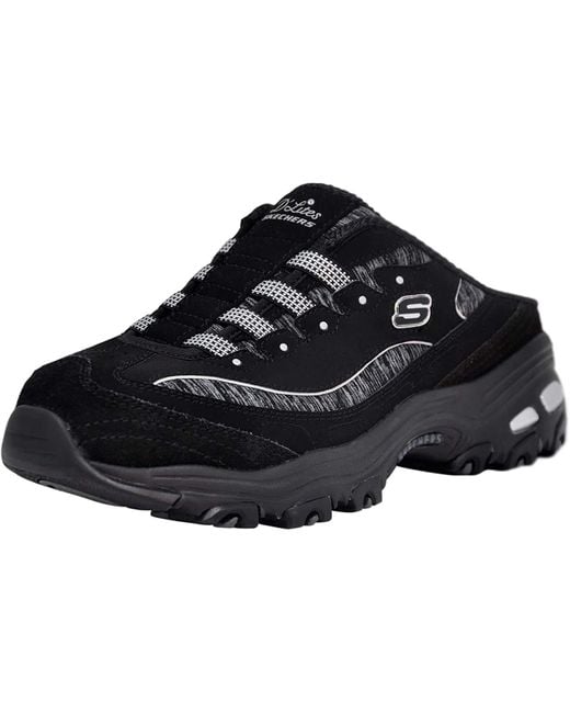 Skechers Sport D'lites Black/black Slip-on Mule Sneaker 7.5 M Us