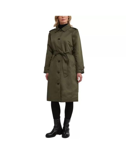 Scotch & Soda Green Trench Coat – Stylish Raglan Sleeve With Shoulder