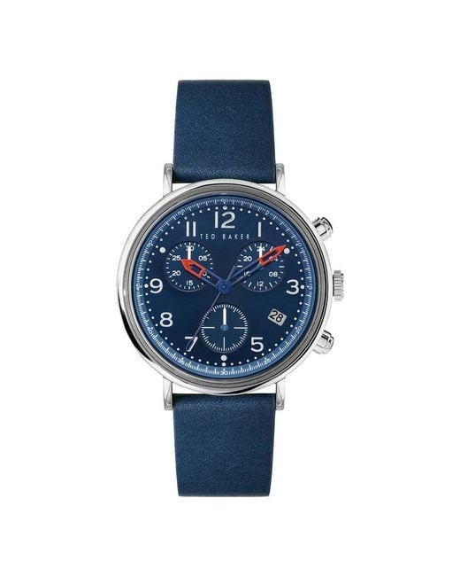 Ted Baker Mimosaa Chrono Blue Leather Strap Watch for men