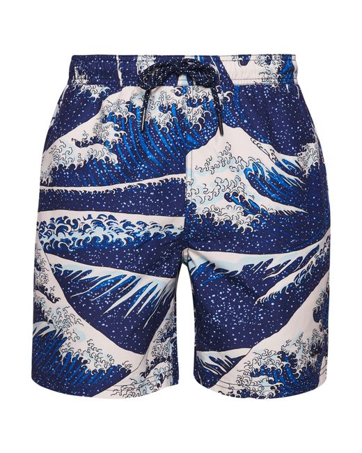 Superdry Hawaiianische Badeshorts aus recyceltem Material Große Welle Blau Print L in Blue für Herren
