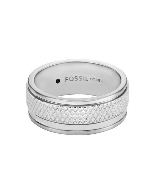 Fossil Metallic Knox Silver Stainless Steel Ring for men