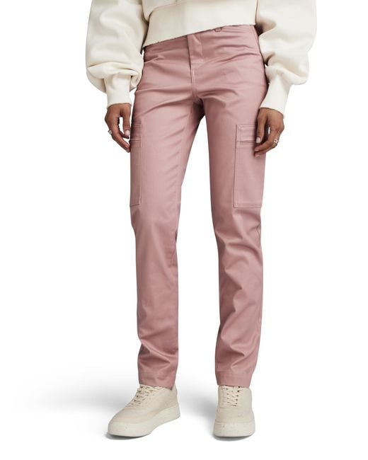 Pantalones Slim Cargo Para Mujer G-Star RAW de color Pink