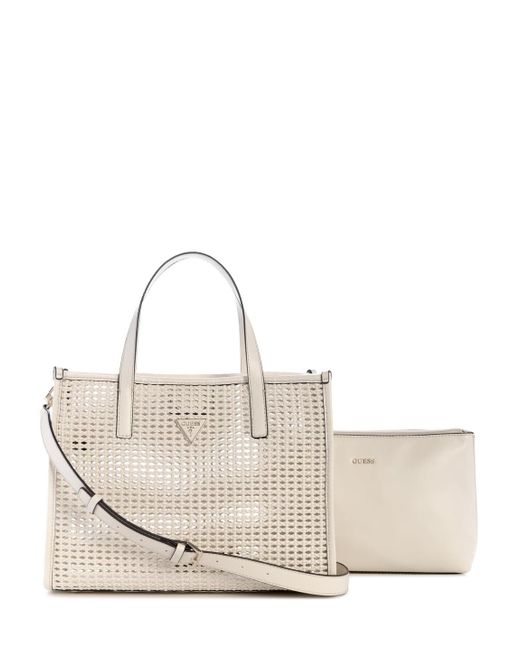 Guess Handtas Schoudertas Brigitta 2 In 1 Tote Shell Beige in het Natural