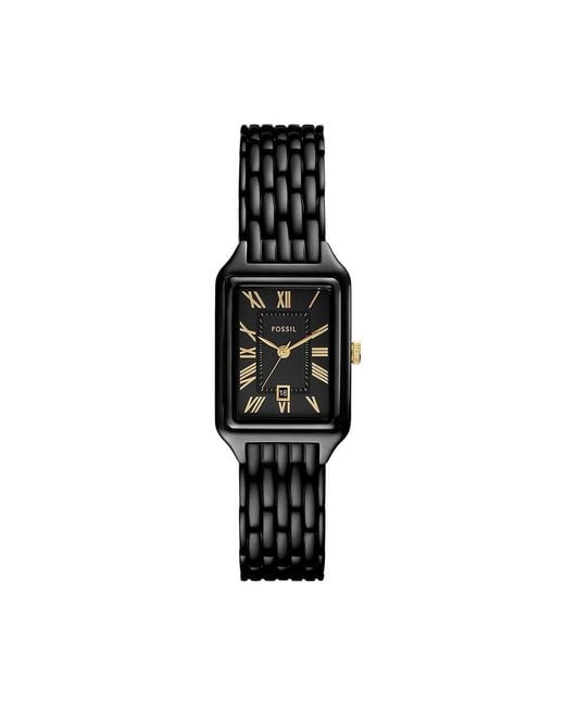 Fossil Black Raquel Three-hand Date Gold-tone Stainless Steel Watch