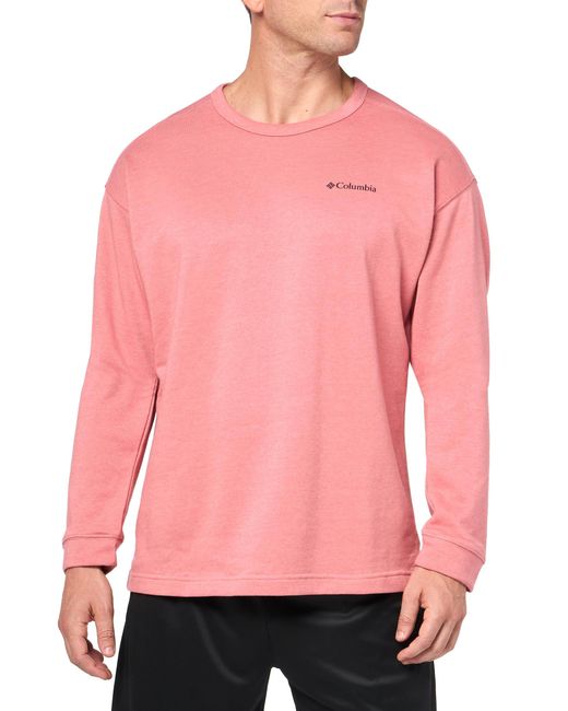 Columbia Pink Twisted Creek Knit Long Sleeve Crew Sweatshirt for men