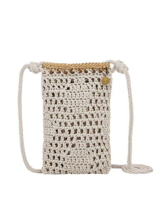 The Sak White Josie Mini Crossbody In Crochet With Adjustable Strap