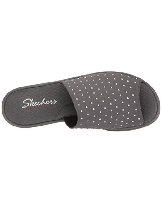 Skechers Cali Rumblers Silky Smooth Wedge Sandal in Gray | Lyst