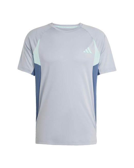 Adidas Tech Apparel Colorblock T-Shirt Halo Silver L in Blue für Herren