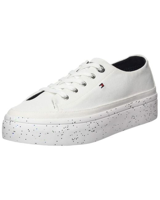 tommy hilfiger glitter flatform trainers