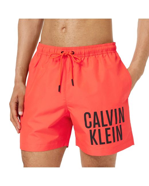 Calvin Klein Red Swimming Trunks Long for men