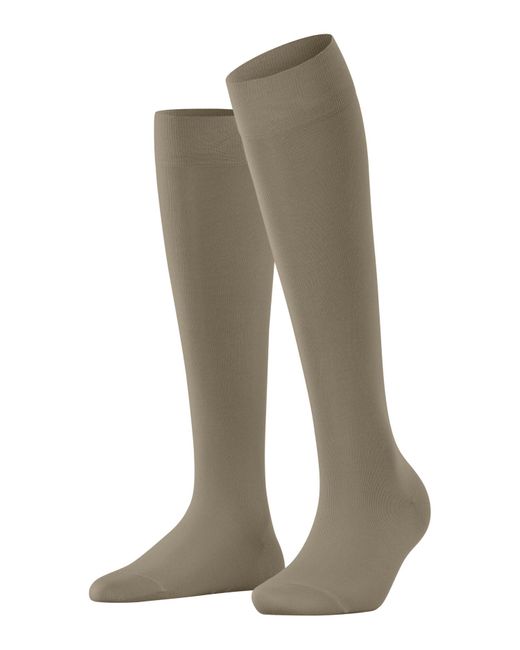 Falke Natural Kniestrümpfe Cotton Touch W Kh Baumwolle lang einfarbig 1 Paar