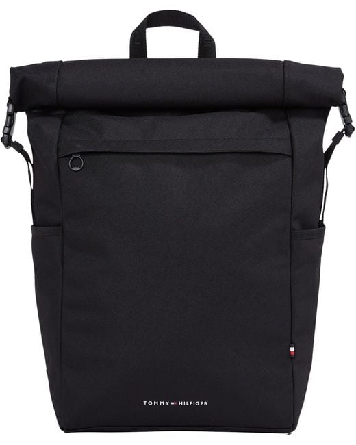 Tommy Hilfiger Black 's Element Roll Top Backpack for men