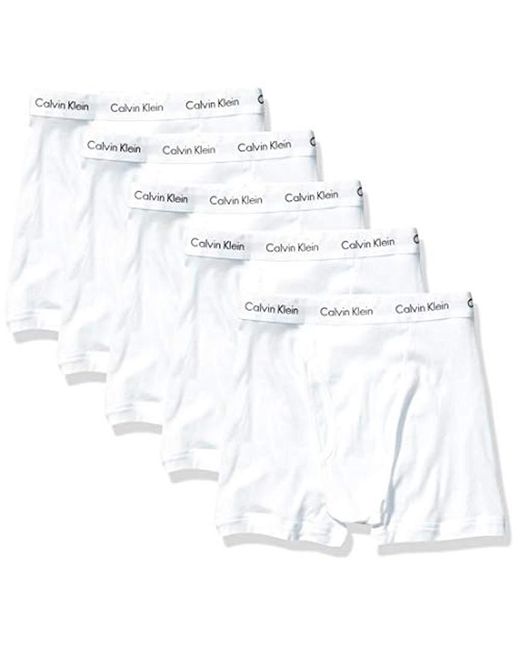 Calvin Klein 5pack Cotton Classic Boxer Briefs Underwear in White for
