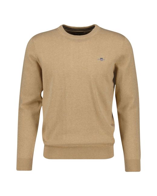 Gant Natural Classic Cotton C-neck Sweater for men